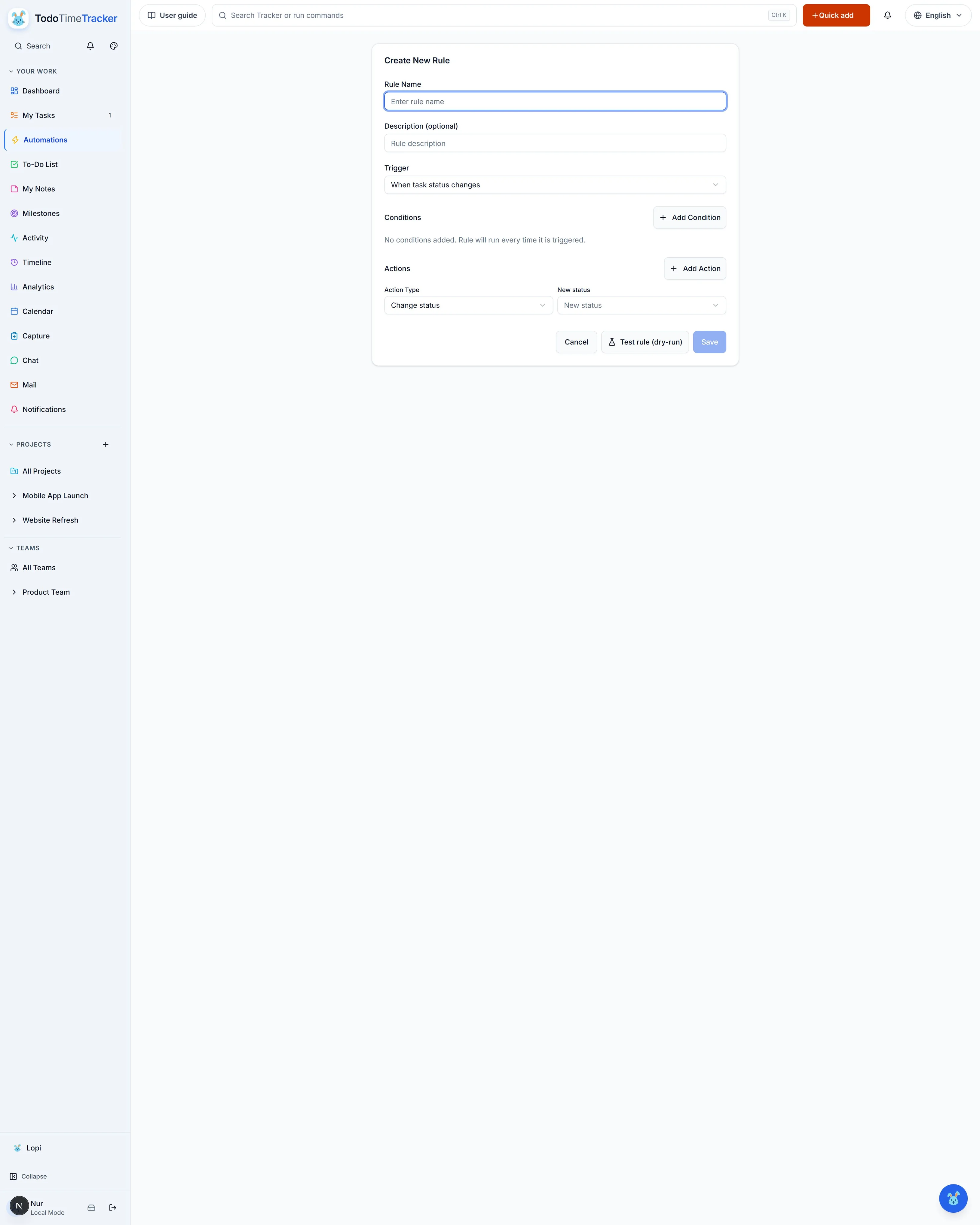 Rule Builder screenshot