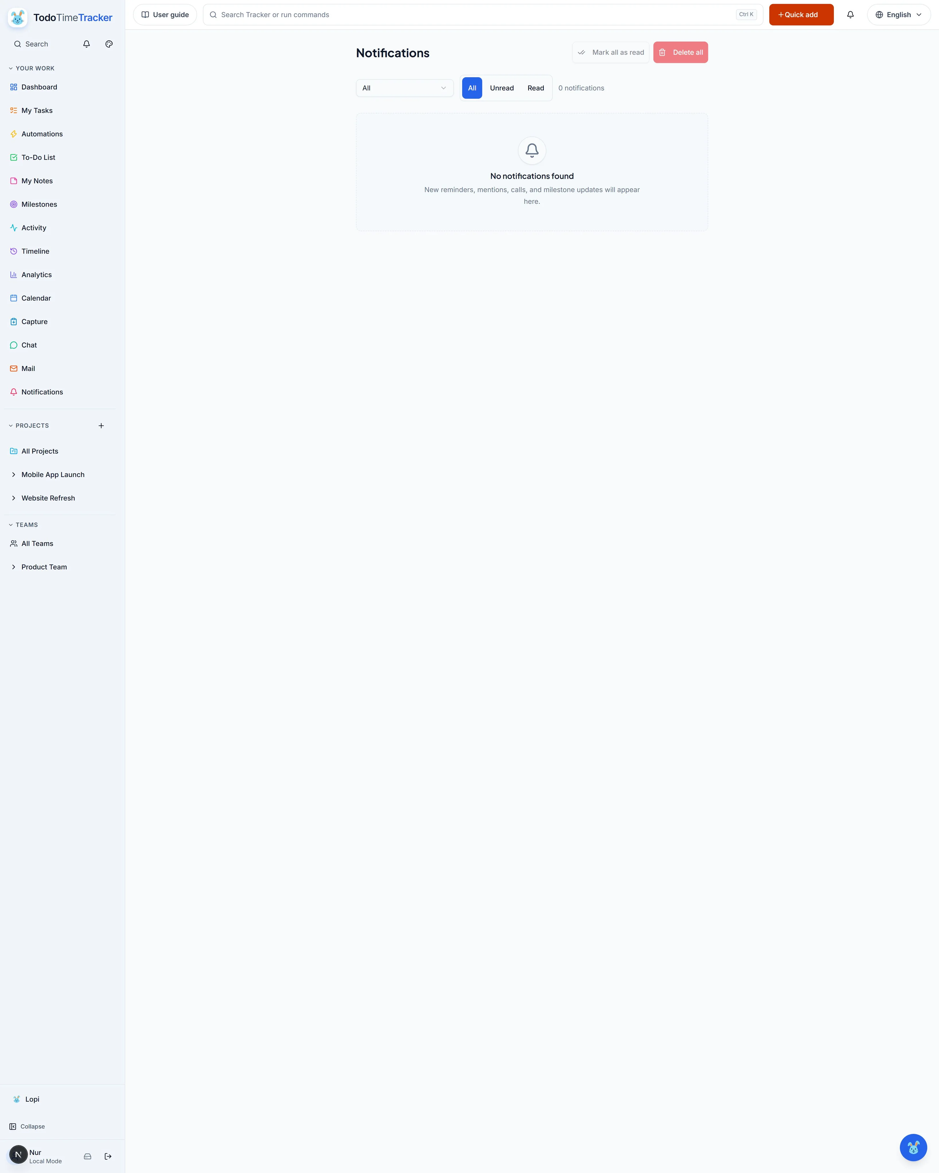 Notifications screenshot