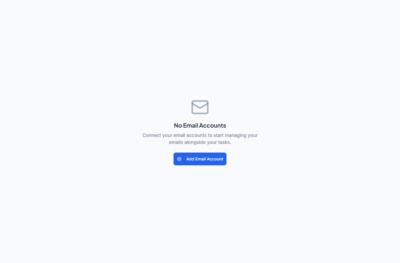 Connect the first email account screen