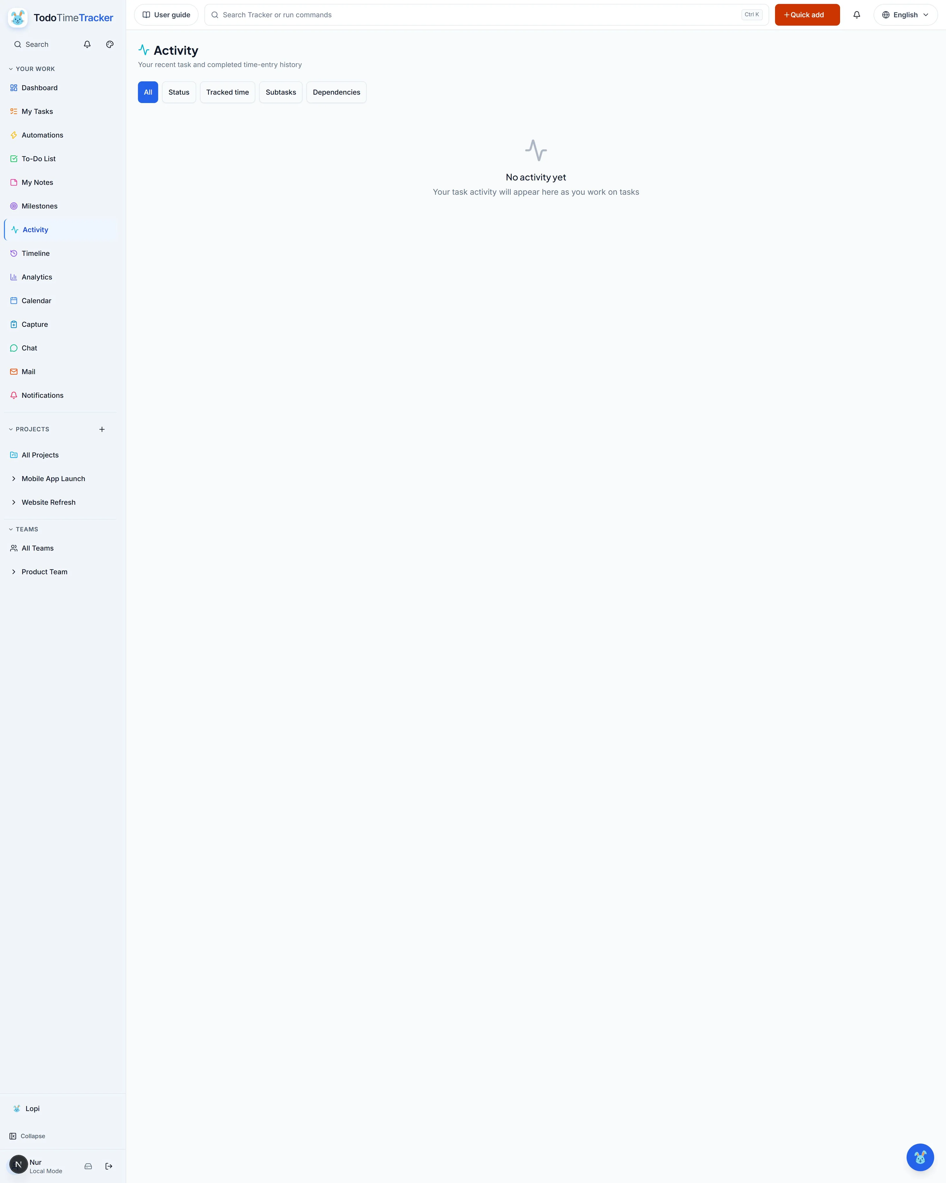 Activity screenshot